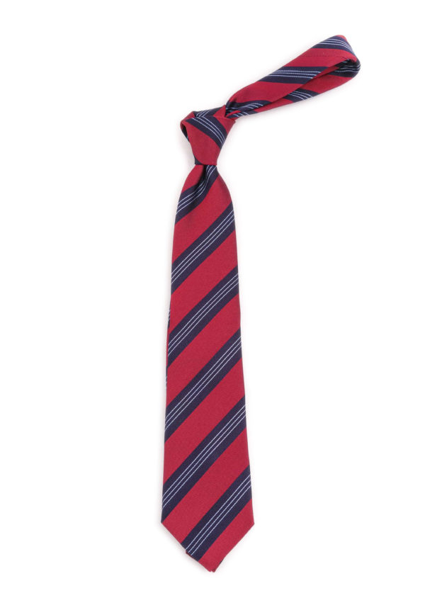 Red with Navy and Light Blue Repp Tie