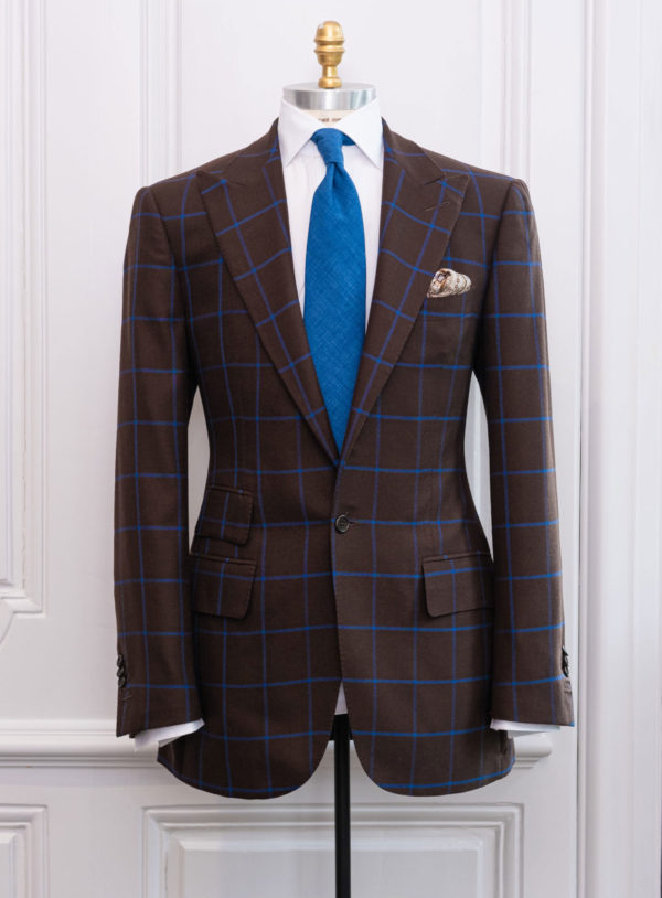 Brown with Blue Windowpane Peachtree Jacket