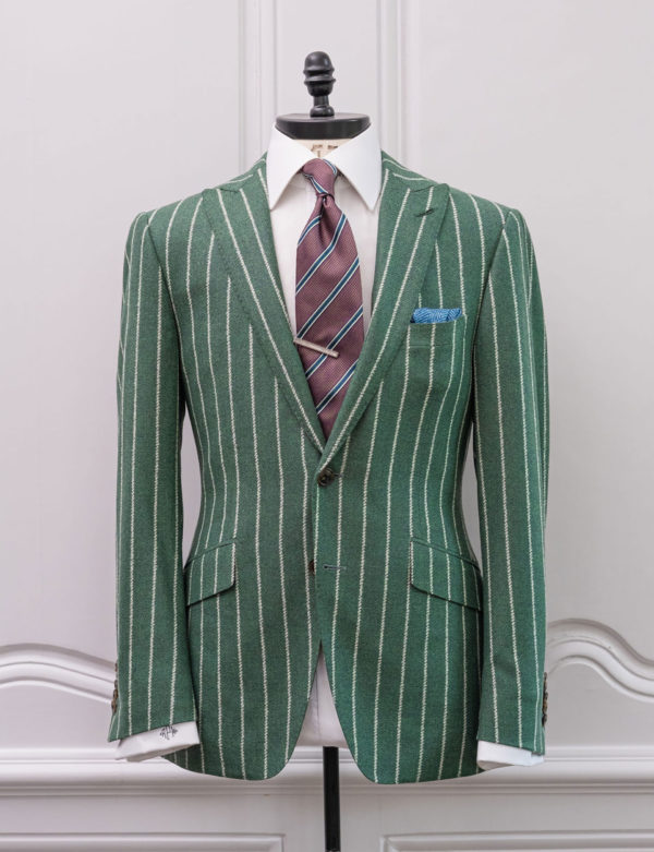 Emerald Green with White Stripe Peachtree Jacket