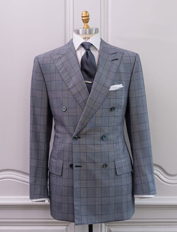 Blue White Check Peachtree Double-Breasted Jacket