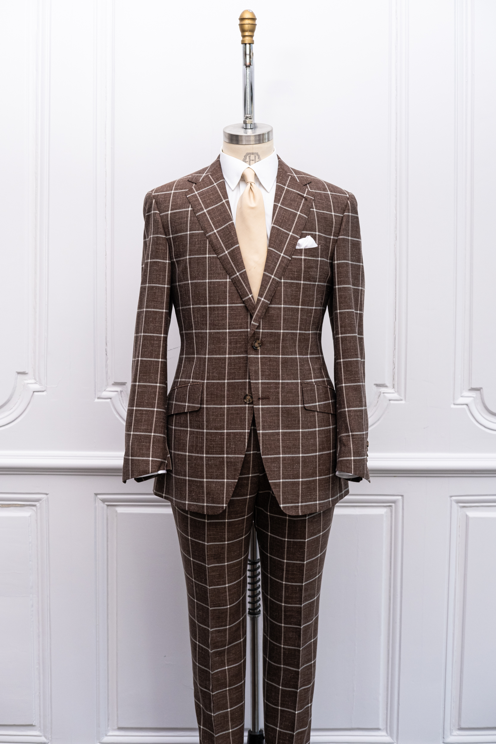 Brown with Cream Windowpane Bennett Suit