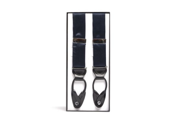 Navy Silk Suspenders