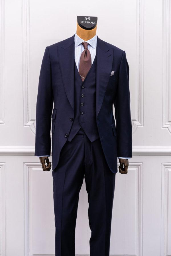 Navy Solid Peachtree Suit with Vest
