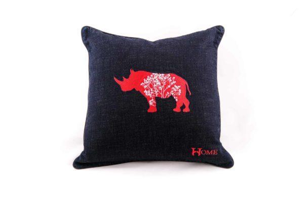 Dark Denim Rhino Pillow