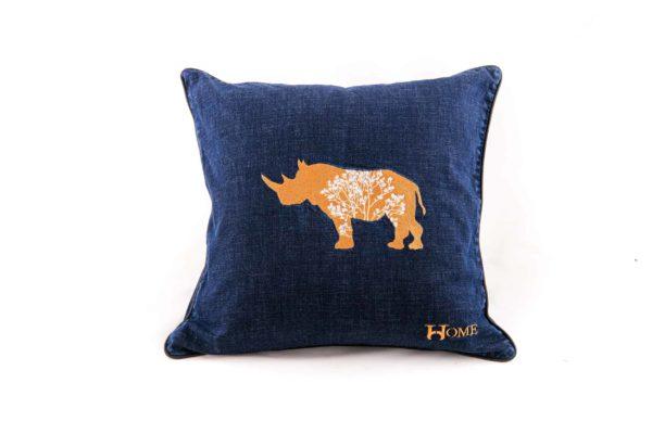 Classic Denim Rhino Pillow