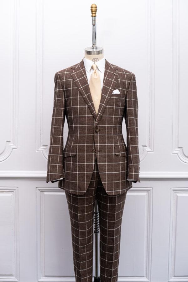 Brown with Cream Windowpane Bennett Suit