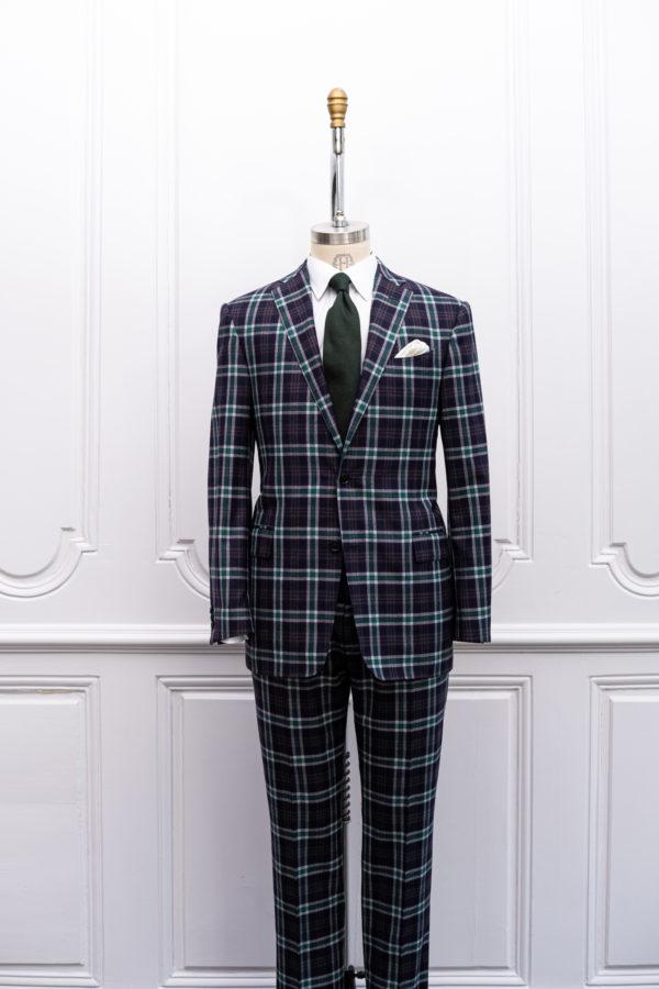 Brown with White & Green Windowpane Peachtree Suit