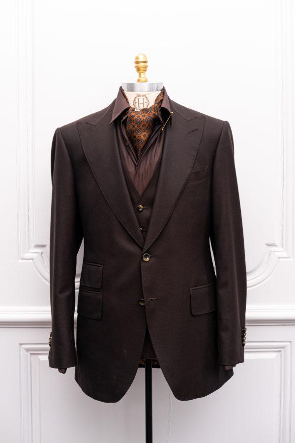 Chocolate Solid Super 160’s Peachtree Jacket