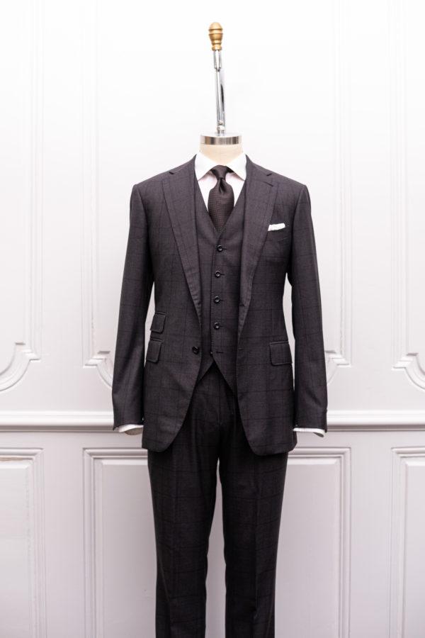 Charcoal Plaid Bennett Suit with Vest