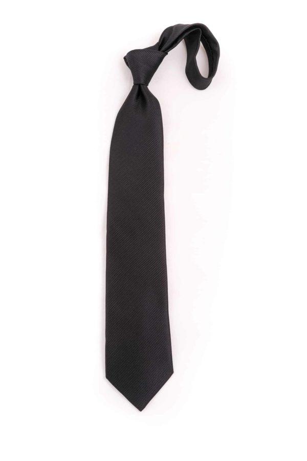 Black Twill Solid Tie
