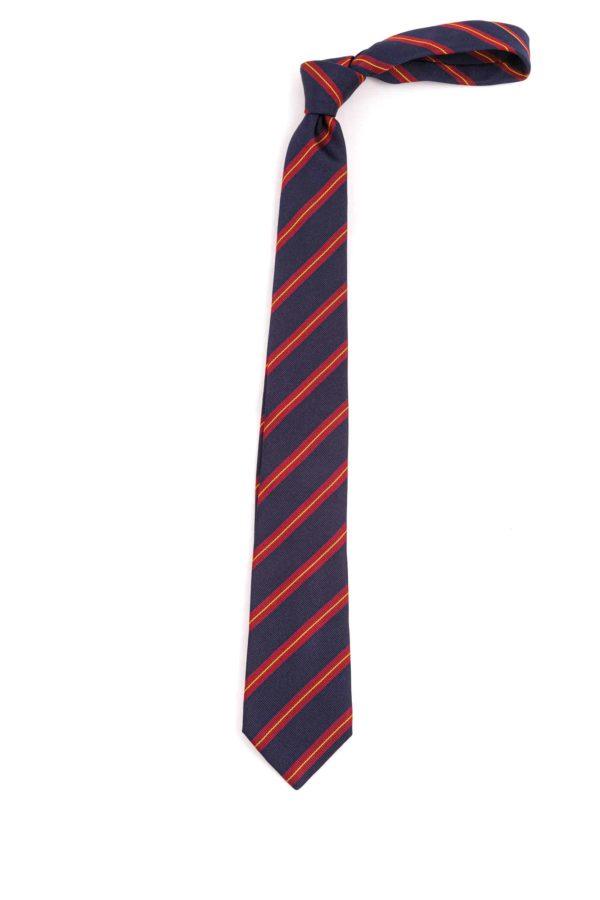 Navy with Burgundy and Gold Repp Tie