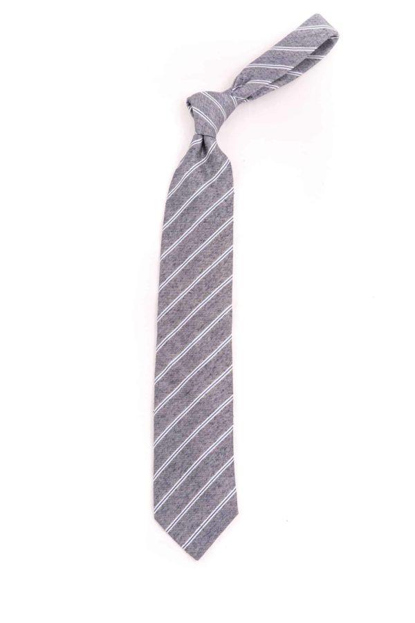 Gray and Blue Stripe Tie