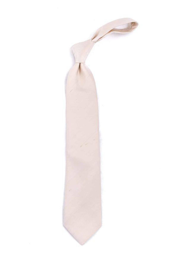 Cream Raw Silk Tie